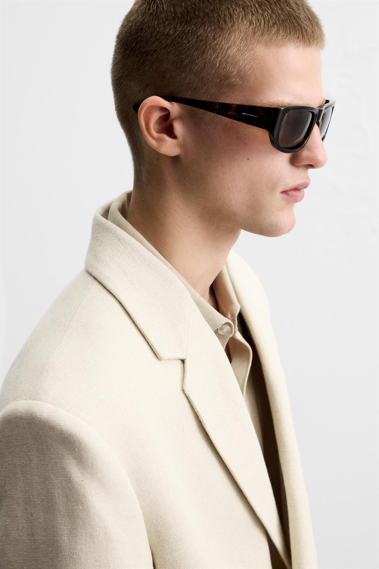 DOUBLE-BREASTED LINEN SUIT JACKET - KANDRA